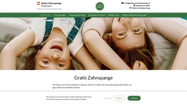 Website Screenshot: Gratis Zahnspange Wien - Alle Infos zur Gratis Zahnspange Wien, Gratiszahnspange Österreich - Date: 2023-06-15 16:02:34
