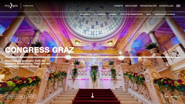 Website Screenshot: Grazer Congress, Convention Center Graz, Austria - Congress Graz | Location mit Geschichte - Date: 2023-06-22 15:12:00