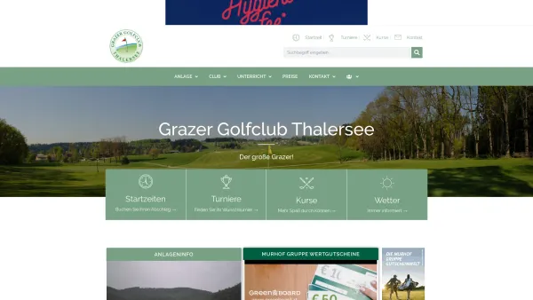 Website Screenshot: Grazer Golfclub Golfsport der Steiermark - Golfclub Thalersee - Ihr Golfplatz in Graz Umgebung - Date: 2023-06-22 15:12:00