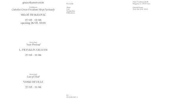 Website Screenshot: Grazer Kunstverein - Grazer Kunstverein - Date: 2023-06-14 10:38:10