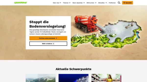 Website Screenshot: Greenpeace CEE - Greenpeace Österreich | Greenpeace - Date: 2023-06-22 15:01:52