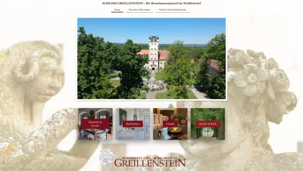Website Screenshot: Kuefsteinsche Forstverwaltung u Museum Schloß www.greillenstein.at - Schloss Greillenstein - Home - Date: 2023-06-22 15:01:52