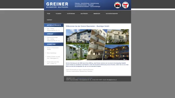 Website Screenshot: Greiner Baumeister Bauträger GmbH - Greiner | Bauträger & Baumeister - Date: 2023-06-22 15:01:52