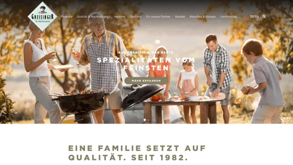 Website Screenshot: Greisinger GmbH - Greisinger Ihr Fleischermeister für Wurstwaren in Oberösterreich - Date: 2023-06-22 15:01:52