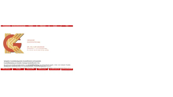 Website Screenshot: Dipl.Ing. Kurt Unbenanntes Dokument - Spritzgießen: Kunststoffspritzguss- & Kunststoffformteile - GREMINGER - Date: 2023-06-22 15:01:52