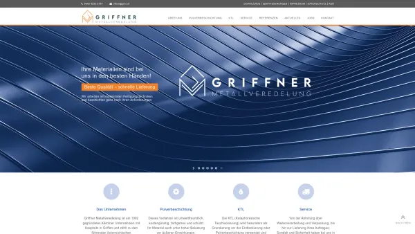 Website Screenshot: Griffner Pulverbeschichtung GesmbH. - Home - Griffner Metallveredelung - Date: 2023-06-22 15:01:52