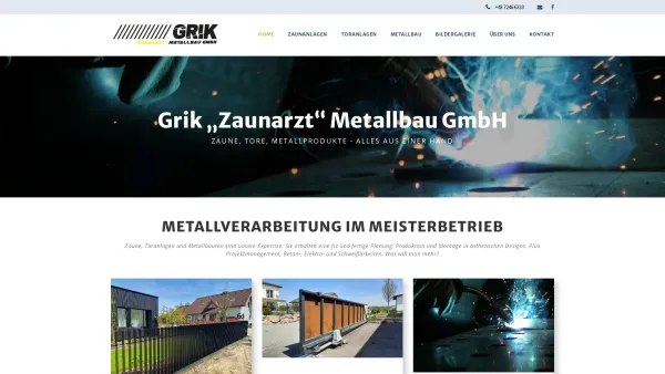 Website Screenshot: Grik Metallbau GmbH Zaunarzt - Grik “Zaunarzt” Metallbau - Alles rund um Zäune - Metallbau - Toranlagen - Date: 2023-06-22 15:01:52