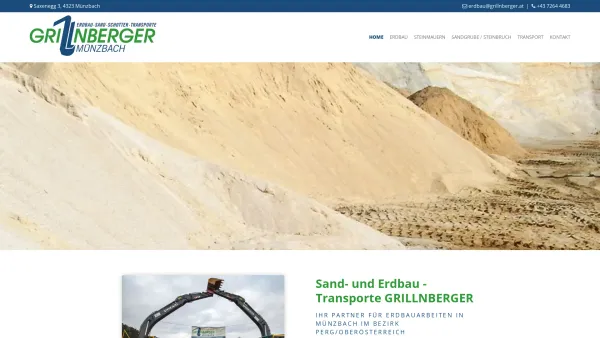 Website Screenshot: Erdbau Georg Grillnberger - Erdbau im Bezirk Perg / Oberösterreich - GRILLNBERGER - Date: 2023-06-22 15:01:52