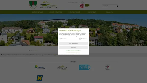 Website Screenshot: Gemeindeamt Gemeinde Grimmenstein-Hochegg - Bucklige Welt - Grimmenstein - Home - Date: 2023-06-22 15:01:52