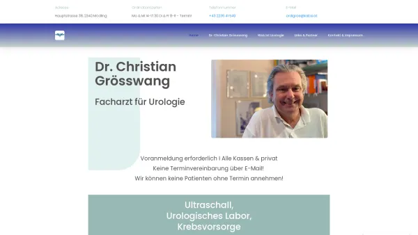 Website Screenshot: Dr. Grösswang - Dr. Christian Grösswang I Facharzt für Urologie - Date: 2023-06-22 15:12:00