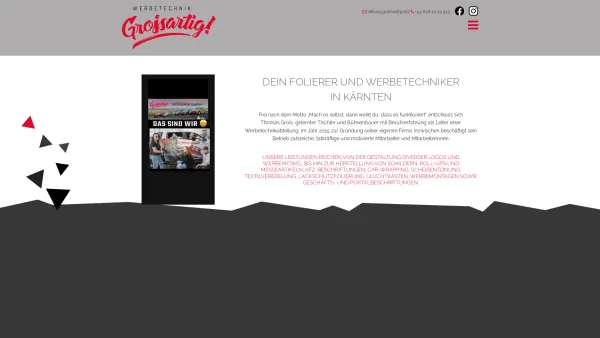 Website Screenshot: Groisartig Werbetechnik - Werbeagentur Kärtnen - textilien@groisartig.at - Date: 2023-06-26 10:26:22