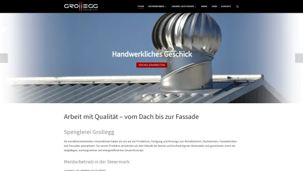 Website Screenshot: Spenglerei Grollegg GmbH. - Home - Grollegg Gmbh - Spengler & Dachdecker Steiermark - Date: 2023-06-22 15:12:00