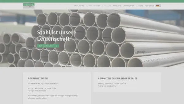 Website Screenshot: Franz Großschädl Stahlgroßhandel Gesellschaft m.b.H. - Startseite - Grosschädl Stahl - Date: 2023-06-15 16:02:34