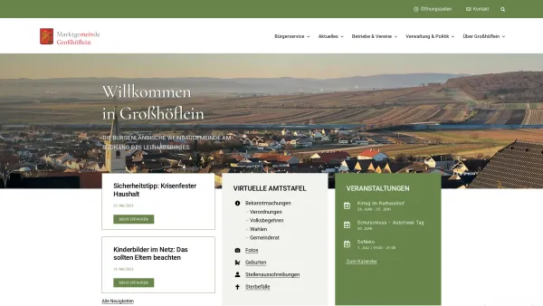 Website Screenshot: Marktgemeinde Großhöflein - Startseite - Marktgemeinde Großhöflein - Date: 2023-06-22 15:13:43