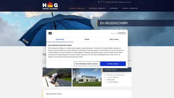 Website Screenshot: Dachbau Grossi - Dachbau Grossi in Schwarzach, Fassade, Spenglerei im Pongau - Date: 2023-06-22 15:13:43