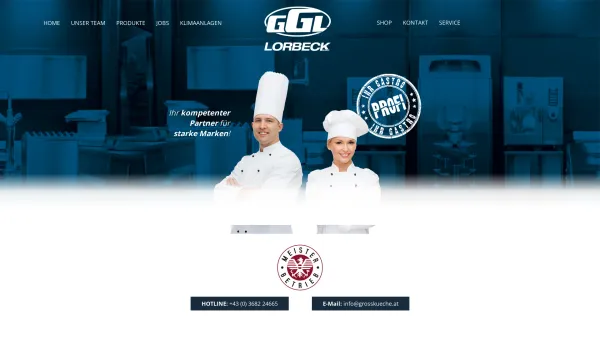 Website Screenshot: GGL Grossküchen Gastrogeräte Lorbeck GmbH. - grosskueche ggl lorbeck - Date: 2023-06-22 15:13:43
