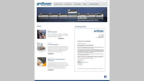 Website Screenshot: GROTHUSEN Electronic Systems Vertriebs GmbH - Home : Grothusen GesmbH Wien Electronic Systems - Date: 2023-06-22 15:13:43