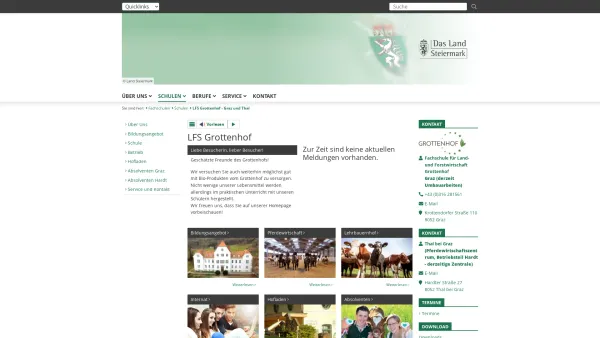 Website Screenshot: Landwirtschaftliche Fachschule Alt-Grottenhof - Fachschule Grottenhof - Fachschulen Land Steiermark - Date: 2023-06-15 16:02:34