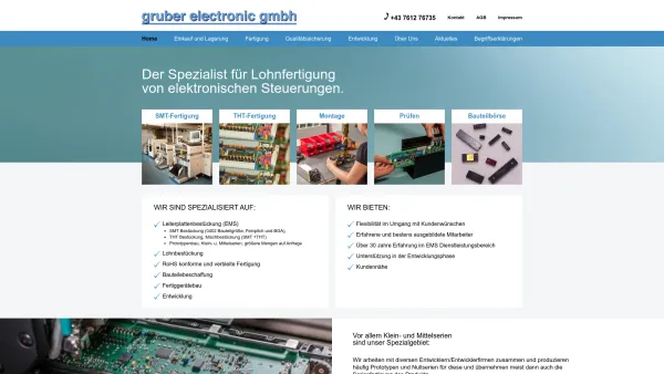 Website Screenshot: Gruber Electronic GmbH - Home - Gruber Electronic - Date: 2023-06-22 15:13:43