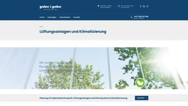 Website Screenshot: Gruber & Gruber Gebäudetechnik GmbH - Gruber & Gruber | Lüftungs- und Klimatechnik | Absaug- und Filtersysteme - Date: 2023-06-22 15:13:43