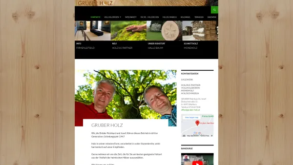 Website Screenshot: Gruber Holz Ges.m.b.H. - GRUBER Reinhard & Josef | SÄGEWERK – VOLLHOLZBÖDEN – SCHINDELFACHBETRIEB - Date: 2023-06-15 16:02:34