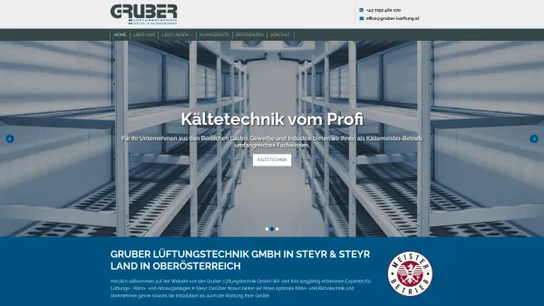 Website Screenshot: Gruber Lüftungstechnik - Gruber Lüftungstechnik GmbH in Steyr & Steyr Land in Oberösterreich - Date: 2023-06-22 15:13:43
