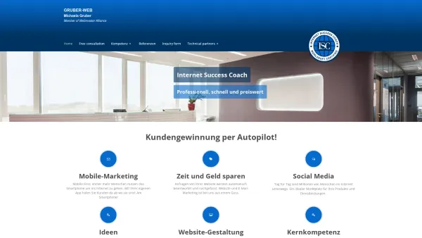 Website Screenshot: GRUBER-WEB , Michaela Gruber - Internet Success Coach Partner - Date: 2023-06-22 15:13:43