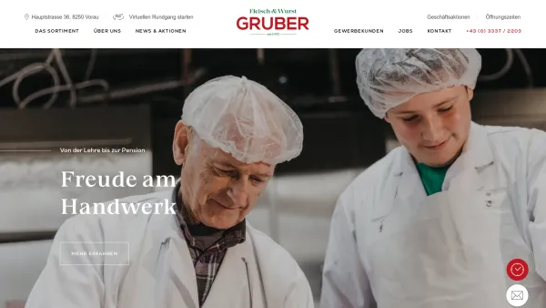 Website Screenshot: Fleisch-Wurst Gruber GmbH & Co KG - Fleisch-Wurst Gruber | Familienbetrieb in Vorau - Date: 2023-06-22 15:13:43