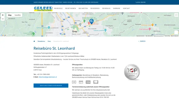 Website Screenshot: GRUBER Reisen, Reisebüro St. Leonhard - <p>Reisebüro St. Leonhard</p> - Date: 2023-06-15 16:02:34