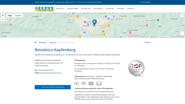 Website Screenshot: GRUBER Reisen, Reisebüro Kapfenberg - <p>Reisebüro Kapfenberg</p> - Date: 2023-06-26 10:26:22