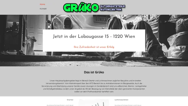 Website Screenshot: Firma Grüko Autoersatzteile und Verwertung mit Spezialisierung auf Lichtmaschinen, Starter und Benzinpumpen - Grüko - Date: 2023-06-15 16:02:34