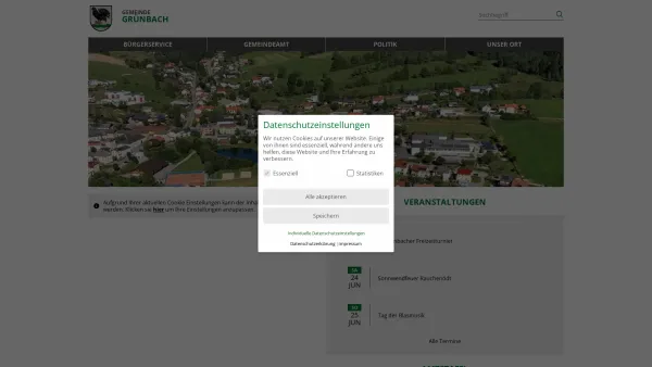 Website Screenshot: Gemeindeamt Grünbach RiS-Kommunal - Grünbach - GEM2GO WEB - GRÜNBACH - Date: 2023-06-22 15:13:43