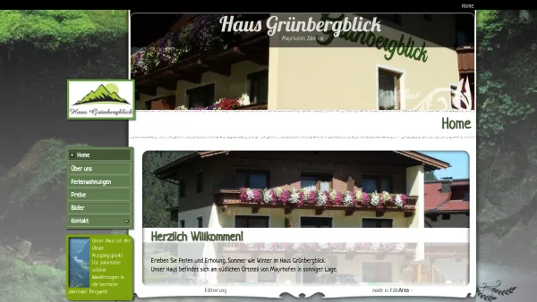 Website Screenshot: Haus Grünbergblick Mayrhofen Ferienwohnung - Home - Haus Grünbergblick - Date: 2023-06-15 16:02:34