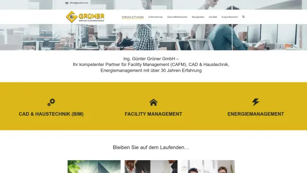 Website Screenshot: Ing. Günter Grüner GmbH - Facility Management | CAD-Haustechnik | Energiemanagement | Grüner - Date: 2023-06-15 16:02:34