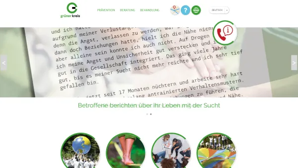 Website Screenshot: Grüner Kreis - Wege aus der Sucht | Grüner Kreis - Date: 2023-06-22 15:01:57