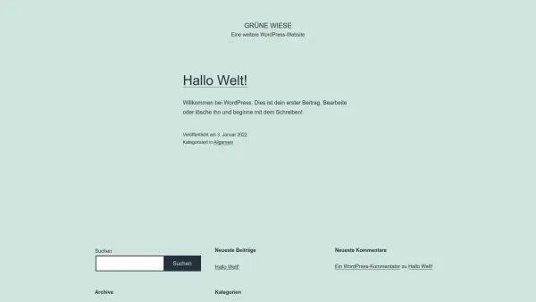Website Screenshot: Gasthof Gruene Wiese - Grüne Wiese – Eine weitere WordPress-Website - Date: 2023-06-22 15:01:57