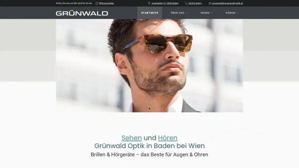 Website Screenshot: Herbert Grünwald Optik Grünwald - Ihr Optiker & Hörakustiker | Grünwald Optik Baden bei Wien - Date: 2023-06-22 15:01:57