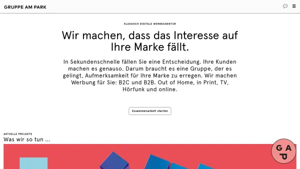 Website Screenshot: Gruppe am Park GmbH 
Kommunikationsagentur - Gruppe am Park Werbeagentur | Full Service Kommunikation - Date: 2023-06-22 15:01:57