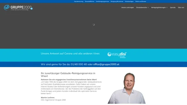 Website Screenshot: Gruppe 2000 Gebäudemanagement GmbH - Gewerbliche Reinigungsdienste l Gebäudereinigung in Wien. - Date: 2023-06-15 16:02:34