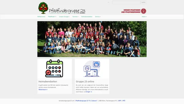 Website Screenshot: Wiener Pfadfinder u Pfadfinderinnen Gruppe Pfadfindergruppe 23 - Pfadfindergruppe 23: Home - Date: 2023-06-14 10:40:18