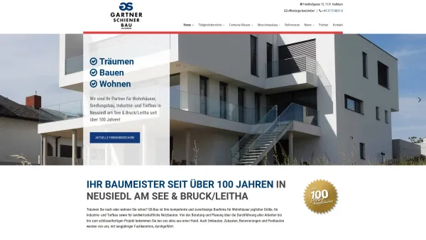 Website Screenshot: Gartner-Schiener Bau G.m.b.H. - Ihr Baumeister in Neusiedl am See im Burgenland - GARTNER-SCHIENER BAU GesmbH - Date: 2023-06-22 15:01:57