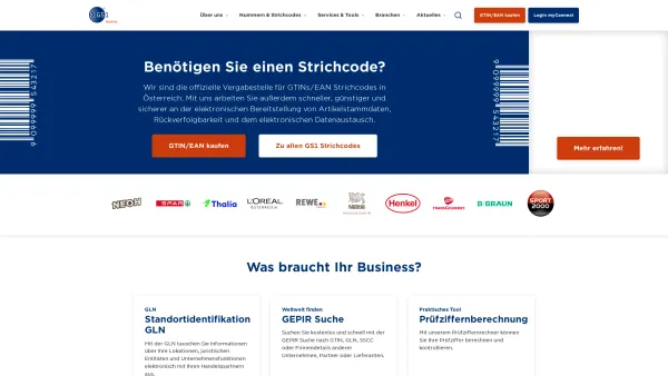 Website Screenshot: GS1 Austria GmbH - GS1 Austria – die Strichcode Vergabestelle - Date: 2023-06-22 15:01:57