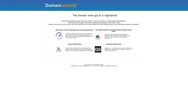 Website Screenshot: GSL Gesamte System Loesungen - Domain www.gsl.at is registered by Domaintechnik® - Date: 2023-06-22 15:01:57