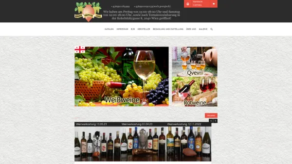 Website Screenshot: Georgische Traditionsweine - Georgische Traditionsweine in Österreich Wien - Date: 2023-06-15 16:02:34