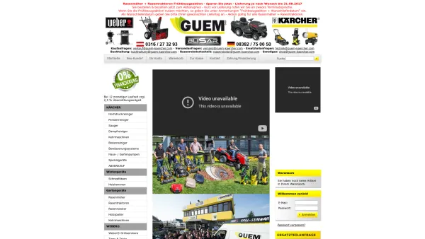 Website Screenshot: GUEM GmbH Kärcher, Rasentraktor & Schneefräsen Spezialist seit 1989 - GUEM - Ihr KÄRCHER Spezialist seit 1989 - Date: 2023-06-15 16:02:34