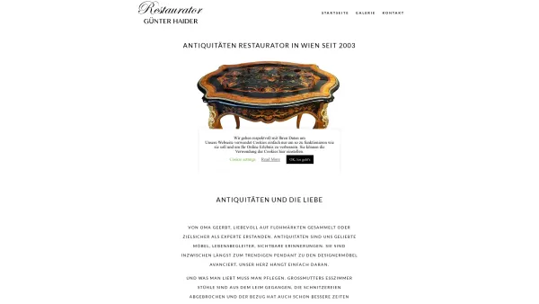 Website Screenshot: Günter Haider - Günter Haider - Antiquitäten Restaurator Wien - Date: 2023-06-15 16:02:34
