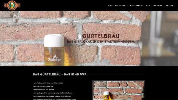 Website Screenshot: Gürtelbräu dem interaktiven Bräu www - Gürtelbräu - das Bierlokal in den Stadtbahnbögen | 1080 Wien - Date: 2023-06-22 15:12:04