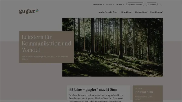 Website Screenshot: gugler* Kommunikationshaus - Leitstern für Kommuni­kation und Wandel - Gugler: Leitstern für Kommunikation und Wandel - Date: 2023-06-22 15:12:04
