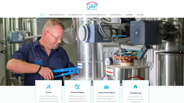 Website Screenshot: G&P Facility Services GmbH - Hausbetreuung & Gebäudereinigung in Salzburg, Tirol, NÖ & Südbayern - Date: 2023-06-15 16:02:34