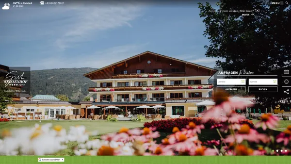 Website Screenshot: Radstadt Hotel Gut Weissenhof Reiten Golf Wellness Urlaub - 4*superior Hotel Gut Weissenhof - Ihr Golfhotel - Reithotel - Wellnesshotel in Radstadt im Salzburger Land in Österreich | Hotel Gut Weissenhof - Date: 2023-06-22 15:12:04